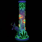 420 Leafy Shroom Glow 9.5" Beaker Bong
