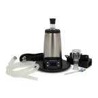 a blender with a glass and a bottle on a white background