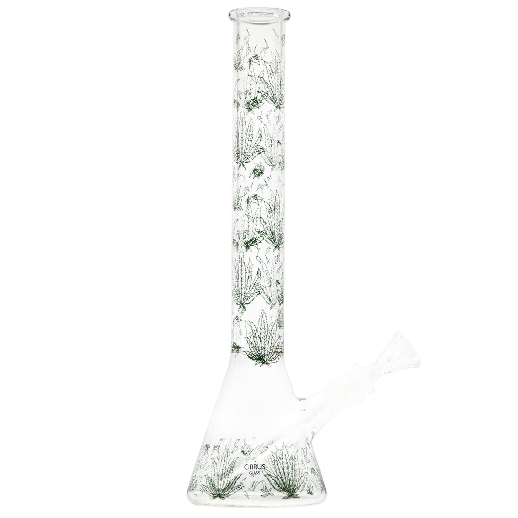 Cirrus Glass Green Sativa Beaker Bong