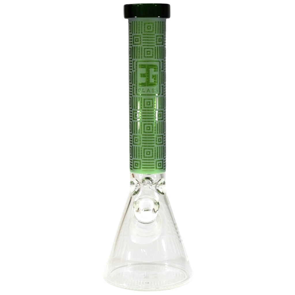 EG Glass Square Beaker Bong Green