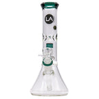 LA Pipes 11” Color Accented Showerhead Perc Beaker Bong