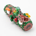 Mossy Log Glass Pipe Zoomed Bowl Side