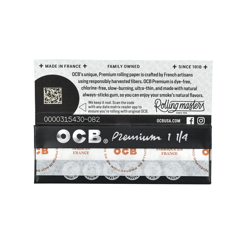 OCB 1.25” Premium Rolling Papers | 24pc Display