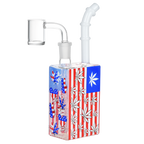 Patriotic Leaf UV Glow Juice Box Dab Rig