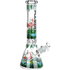 Pulsar Chillin Flamingos Beaker Bong