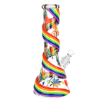 Rainbow Pride Glow 12.5" Beaker Bong