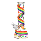 Rainbow Pride Glow 12.5" Beaker Bong