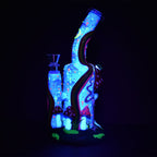 Skeleton Under The Rainbow Glow 9.5" Bong