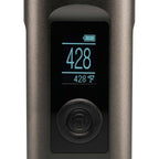 a digital clock is displayed on the back of a cell phone